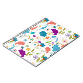 Carnet Floral Pattern, Vibrant Design, Orange and Blue, G (Côté gauche)