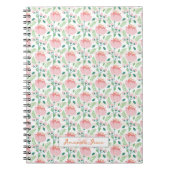 Carnet Floral patterned pink and orange (Devant)