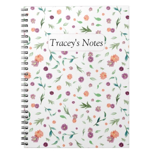 Carnet floral personnalisable | Meilleurs cadeaux  (Devant)