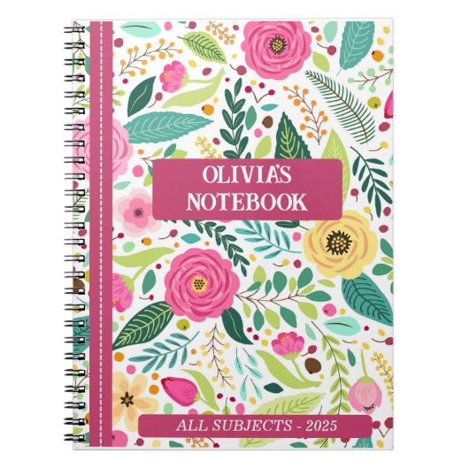Carnet FLORAL PERSONNALISÉ (Devant)