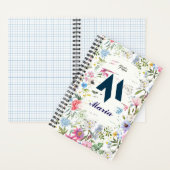 Carnet floral personnalisé avec M initial (À l'intérieur)