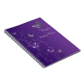 Carnet floral personnalisé de papillon gris (Côté Droit)