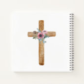 Carnet Floral Pink Cross Girl First Communion Guestbook (Dos)