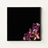 Carnet Floral pourpre carré personnalisé (Dos)