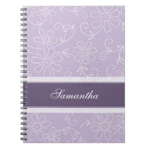 Carnet floral pourpre et blanc nommé fait sur