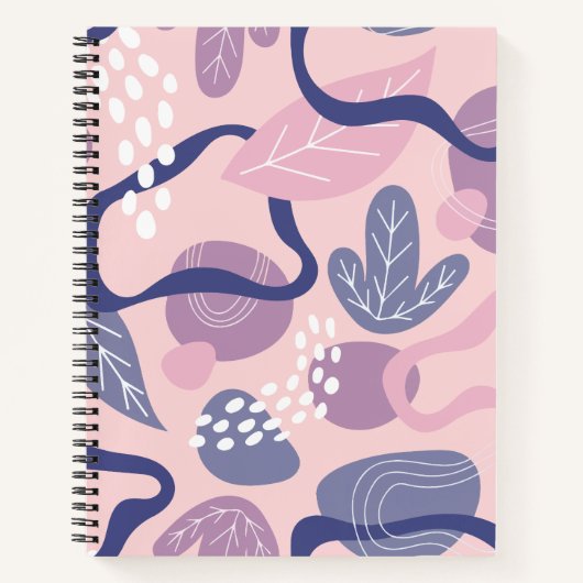 Carnet Floral pourpre minimaliste (Devant)