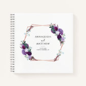Carnet Floral Purple Botanique Mariage Invité (Devant)