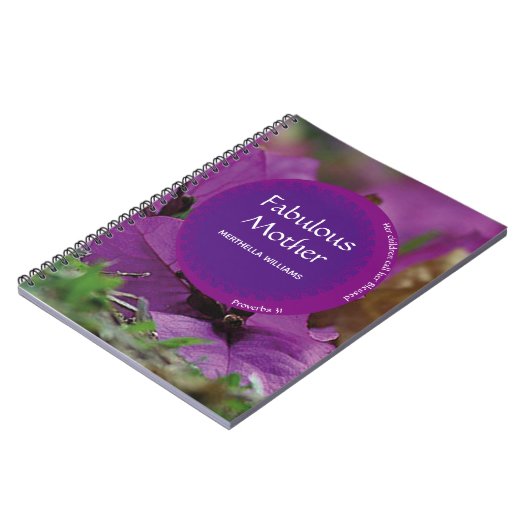 Carnet Floral Purple MÈRE'S DAY Fabuleuse Mère (Côté gauche)