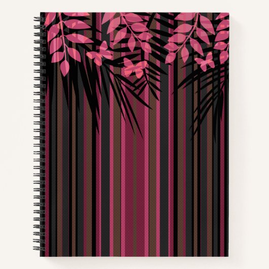 Carnet Floral, rayé, rétro (Devant)