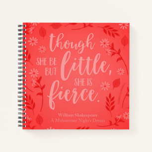 Carnet Floral Red Little Mais Fierce William Shakespeare