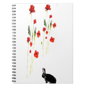 Carnet Floral Red Poppies