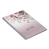 Carnet Floral rose blanc moderne (Côté Droit)