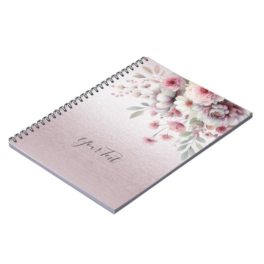 Carnet Floral rose blanc moderne (Côté gauche)