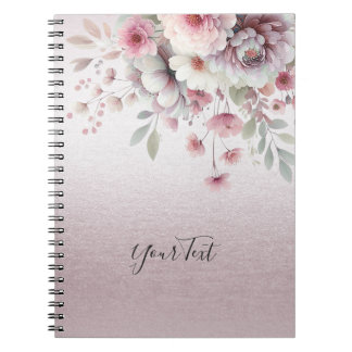 Carnet Floral rose blanc moderne