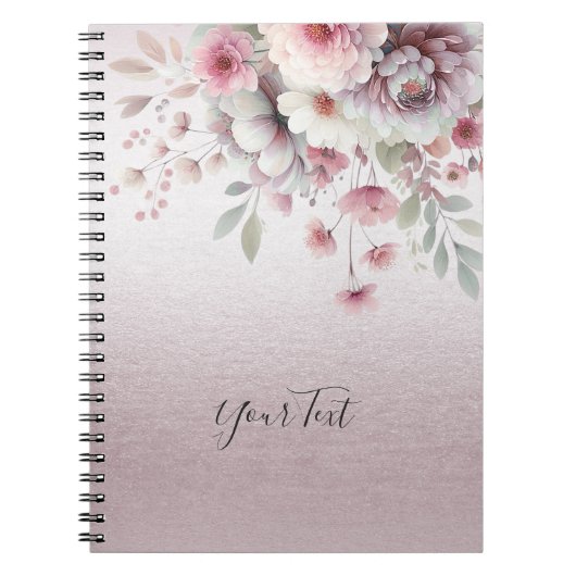 Carnet Floral rose blanc moderne (Devant)