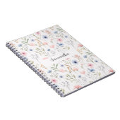 Carnet Floral rose bleu personnalisé (Côté Droit)