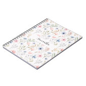 Carnet Floral rose bleu personnalisé (Côté gauche)