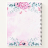Carnet Floral rose | Esquisses et dessins vides (Dos)