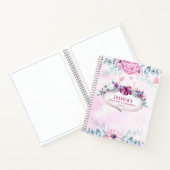 Carnet Floral rose | Esquisses et dessins vides (Intérieur)