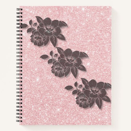 Carnet Floral Rose - Lien Spiral (Devant)