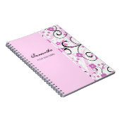 Carnet floral rose nommé fait sur commande (Côté Droit)