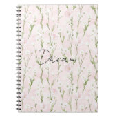 Carnet Floral rose pâle (Devant)