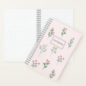 Carnet floral rose personnalisé (À l'intérieur)