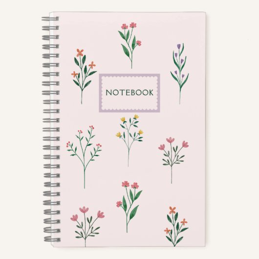 Carnet floral rose personnalisé (Recto)