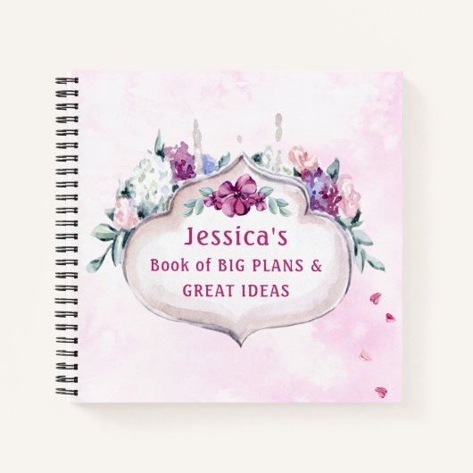 Carnet Floral rose | Plans et grandes idées (Devant)