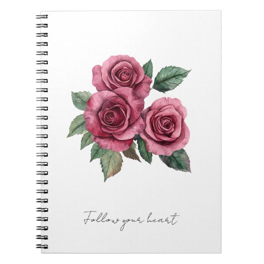 Carnet Floral Roses rouges (Devant)