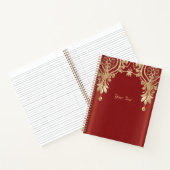 Carnet floral rouge or moderne (Intérieur)