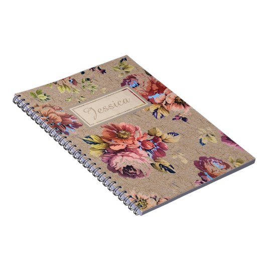 Carnet Floral rustique vintage (Côté Droit)