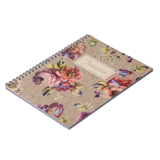 Carnet Floral rustique vintage (Côté gauche)