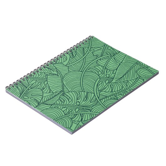 Carnet Floral sans couture motif avec feuilles. dos tropi (Côté gauche)