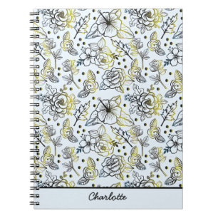 Carnet Floral sans couture motif grande fleur personnalis