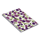 Carnet floral spiral aux fleurs violettes (Côté Droit)