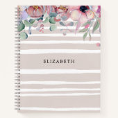Carnet Floral & Stripes Personnalisé (Devant)
