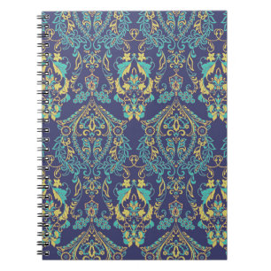 Carnet Floral texturé. Damask motif vintage.