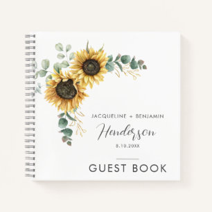 Carnet Floral Tournesol vert Mariage invité