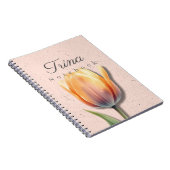 Carnet Floral Tulipe Nom | Journal Pastel (Côté Droit)