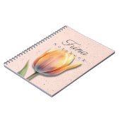 Carnet Floral Tulipe Nom | Journal Pastel (Côté gauche)