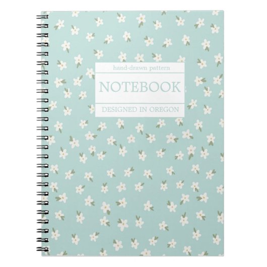 Carnet Floral Turquoise clair (Devant)