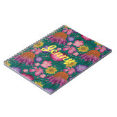 Carnet Floral Turquoise fleur sauvage Personnalisé (Côté gauche)