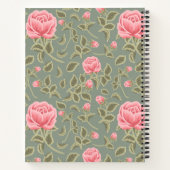 Carnet Floral vert et rose (Dos)