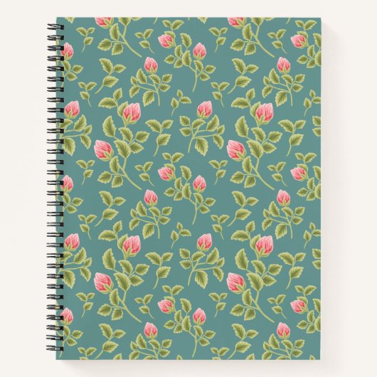 Carnet Floral vert et rose (Devant)