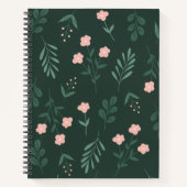 Carnet FLoral vert et rose (Devant)