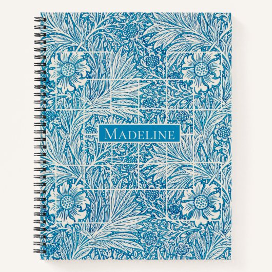 Carnet Floral Vintage bleu et blanc (Devant)