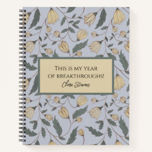 Carnet Floral vintage Jaune et Vert Illustré