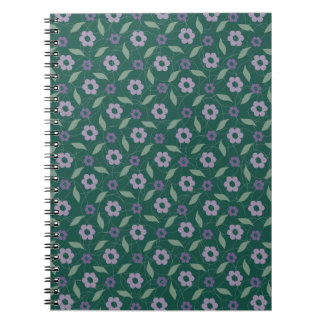 carnet floral violet et vert