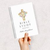 Carnet Floral Wreath Religion Cross Bible Study